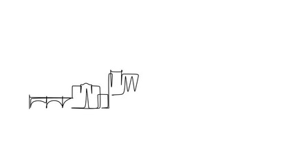 Sticker - Self-drawing of a skyline. Welcome to Allentown city in Michigan, USA