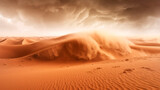 Fototapeta Natura - African desert. the beginning of the sandstorm. Generative Ai. 