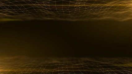 Wall Mural - abstract orange background with lines, animated plexus, futuristic social and neural network and information technology animation concept, loopable