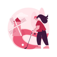 Poster - golf abstract concept vector illustration. mini golf world championship, outdoor recreation, country