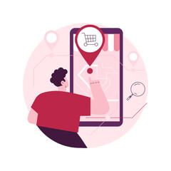 Poster - Store locator abstract concept vector illustration. GPS navigation, online map, store locations, corporate website menu bar, office locator, UI, web element, where to find us abstract metaphor.
