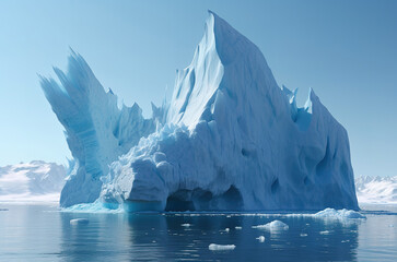 Wall Mural - Huge iceberg floes in the ocean. Antarctic. Generative AI