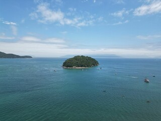 Sticker - Beautiful view of the Cocanha beach under a blue sky at daytime in Sao Paulo, Brazil