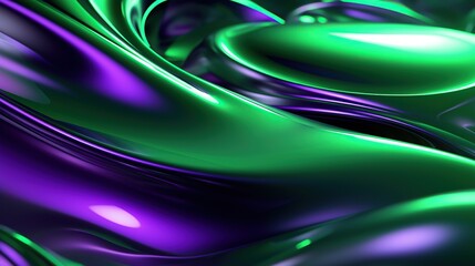 Wall Mural - Abstract green and purple futuristic banner A professional generative AI