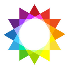 Poster - Color wheel with the transition to white in the middle. stock image.