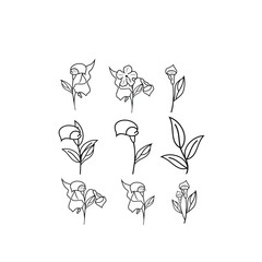 Wall Mural - Floral Set Collection Icon