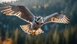 Flying peregrine falcon, Generative AI