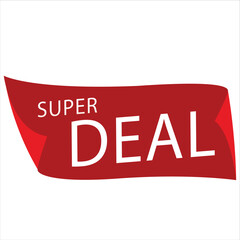 Poster - Digital render of a red super sale banner isolated on a white background