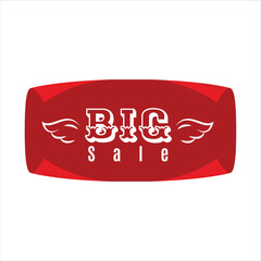 Sticker - Digital render of a red big sale banner isolated on a white background