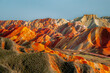 Colourful Hills Scenic Area of Zhangye National Geopark Zhangye Danxia. The Danxia landform is famous landscape in Zhangye, Gansu, China.