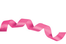 Hot Pink Ribbon On White Background Transparent, Elements PNG Image.