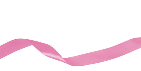 Wall Mural - pink ribbon on transparent background, elements PNG image.	