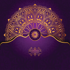 Wall Mural - Luxury gold arabesque pattern in mandala background arabic islamic east style premium vector