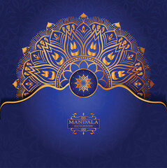 Wall Mural - Luxury gold arabesque pattern in mandala background arabic islamic east style premium vector premium
