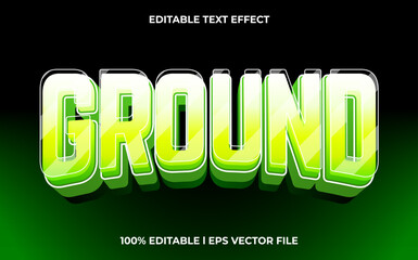 Poster - Ground 3d text effect and editable text, template 3d style use for green tittle