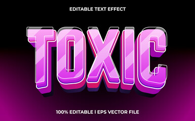 Poster - Toxic 3d text effect and editable text, template 3d style use for game tittle