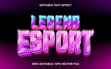 Wall Mural - Legend esport 3d text effect and editable text, template 3d style use for game tittle