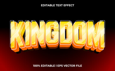 Poster - Kingdom 3d text effect and editable text, template 3d style use for game tittle