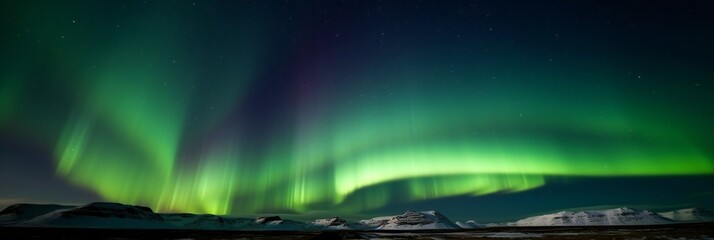 amazing aurora borealis - northern lights banner. generative ai