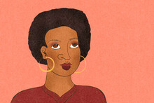 Fashionable Woman With Afro