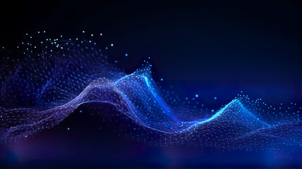 Wall Mural - Futuristic Tech Vortex: Abstract Blue Particle Mesh Background