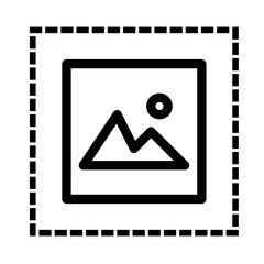 Sticker - upload image icon on dashed frame