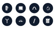 © VectorStockDesign - laboratory filled icons set. flat filled icons sheet included celsius, drawing board, omega, healthcare and medical, chromosome, collision, slash, agitator vector.