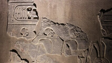 Wall Mural - Ancient Egyptian relief at Luxor Temple in Egypt.  