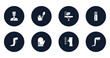 © VectorStockDesign - plastic surgery filled icons set. flat filled icons sheet included surgeon, nail color, operating table, hair spray, calf, oven mitt, breast enlargement, thigh vector.