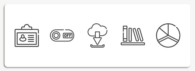 Poster - digital marketing outline icons set. thin line icons sheet included credential, on, download from cloud, calibre, charts vector.