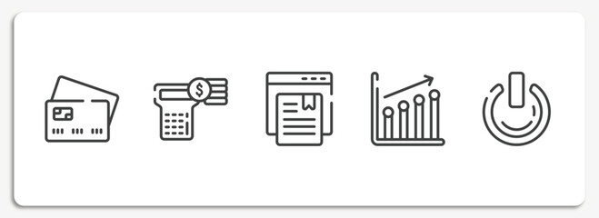 Poster - business pack outline icons set. thin line icons sheet included null, account balance, bookmark service, seo performance, on power vector.