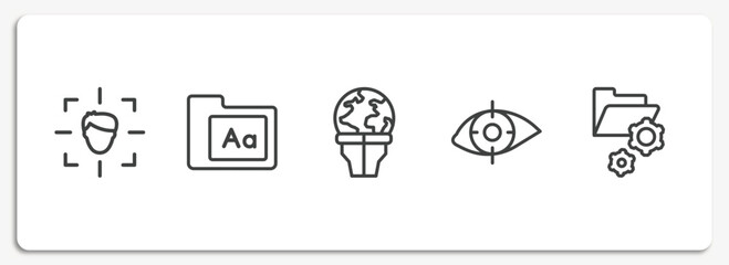 Canvas Print - web development outline icons set. thin line icons sheet included detection, fonts, stalk, retinal scan, folder management vector.