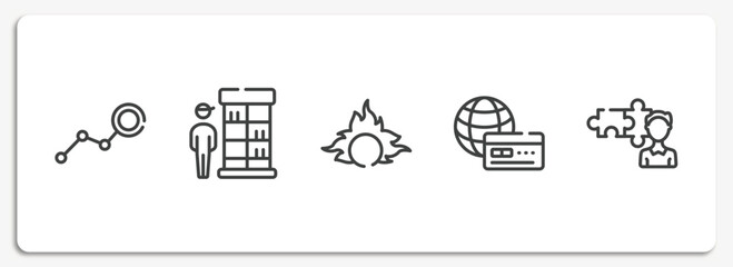 Poster - business management outline icons set. thin line icons sheet included limit, retailer, proof of burn, payment method, cooperate vector.