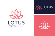 Simple Lotus Floral Leaves With Human. Beauty Flower Leaf For Spa Cosmetic Therapy Skin Care Logo Design