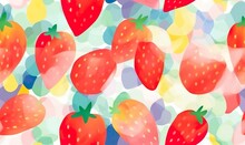 Strawberry In Watercolor Style