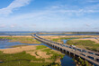 Aerial view of the Mobile Bay bridge