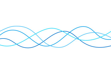 Wall Mural - Abstract Blue Wave Line Flow Curve Wavy Element Vector Sound Audio Volume Striped Graphic Decoration Presentation Templates Motion Movement Business Editable Stroke