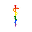 Symbol of the Medicine. Rainbow gay LGBT rights colored Icon at white Background. Illustration.