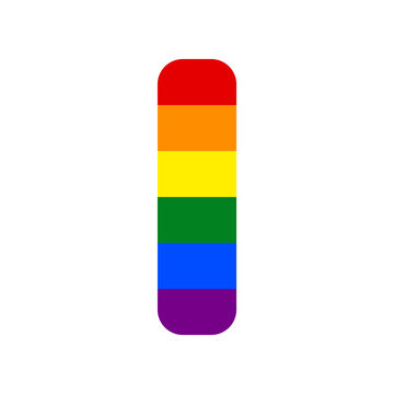 Letter I sign design template element. Rainbow gay LGBT rights colored Icon at white Background. Illustration.