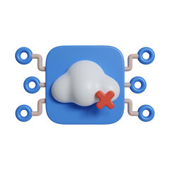 Poster - 3d Connect to cloud computing concept. icon isolated on white background. 3d rendering illustration. Clipping path.