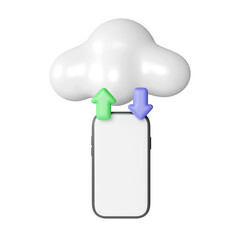 Poster - 3d File storage in cloud. icon isolated on white background. 3d rendering illustration. Clipping path.