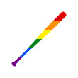 Baseball Crossed Bat icon. Rainbow gay LGBT rights colored Icon at white Background. Illustration.