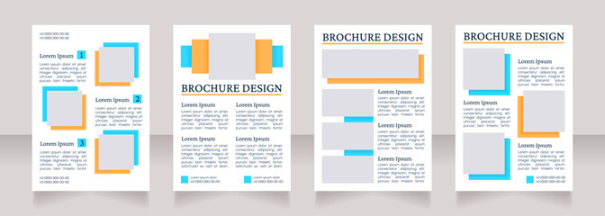 Charity foundation blank brochure layout design. Donation information. Vertical poster template set with empty copy space for text. Premade corporate reports collection. Editable flyer paper pages