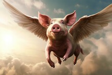 Pig Flying Wings. Generate Ai