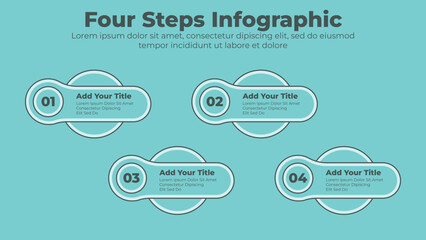 Wall Mural - Business infographic template with 4 steps or options for presentation