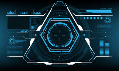 Poster - HUD sci-fi interface screen view design virtual reality futuristic technology display vector