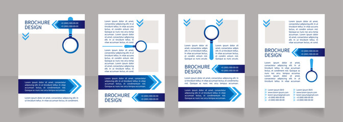 Wall Mural - Job interview process guideline blank brochure layout design. Vertical poster template set with empty copy space for text. Premade corporate reports collection. Editable flyer 4 paper pages