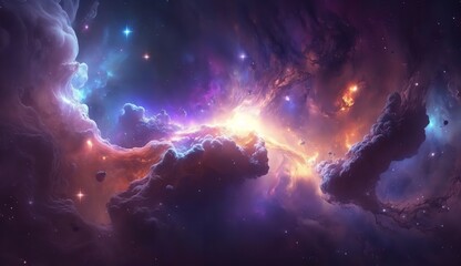 galaxies and nebula in space. backdrop of an abstract universe. generative ai.