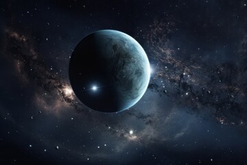 Wall Mural - planet in starry galaxy. generative ai