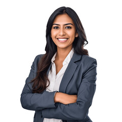 confident businesswoman isolated on transparent background.